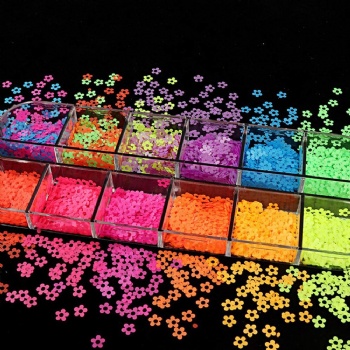 2023 Best Seller Neon Hollow Flowers Glitter Sequin