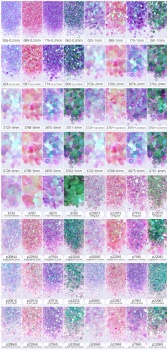 Mixed Sizes Holographic Laser Ranbow Metallic Nail Glitter Powder